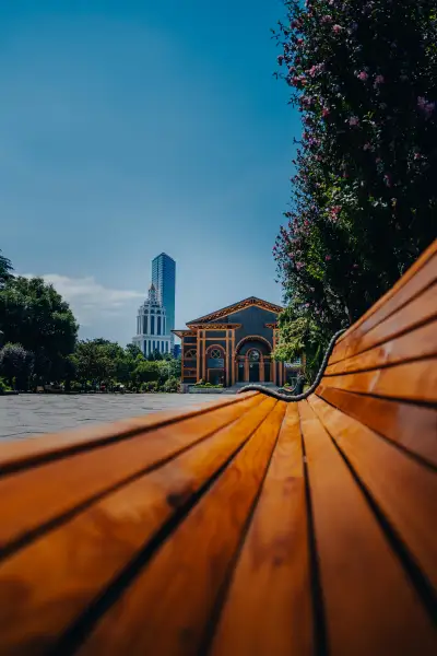 Contrasts of Batumi: The Drama Theatre and a Modern Tower