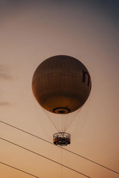 Observation Balloon over Tbilisi at Sunset