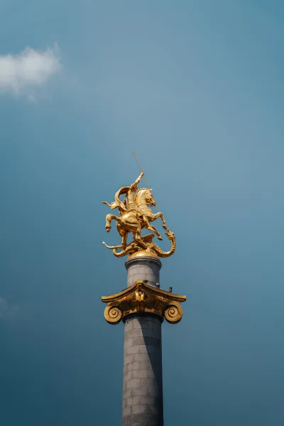 The Freedom Monument (St. George) in Freedom Square, Tbilisi