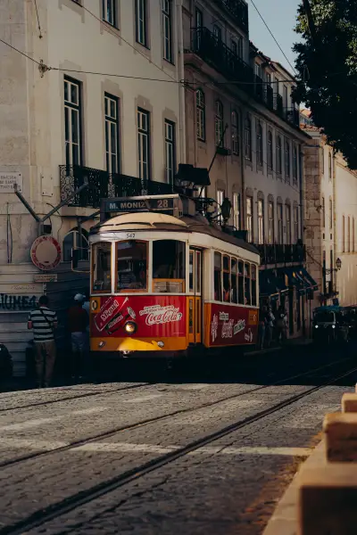 Tram 28 Weaving Through the Streets of Lisbon