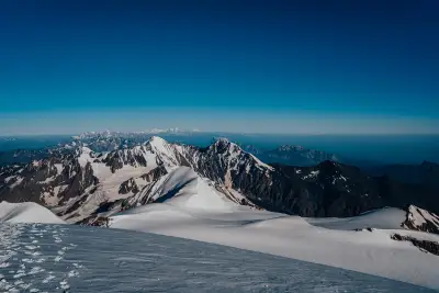 Vast Panorama of the Caucasus Range from Kazbeg