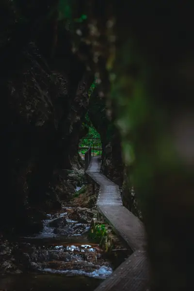 Metal footbridge in Jánošíkové diery