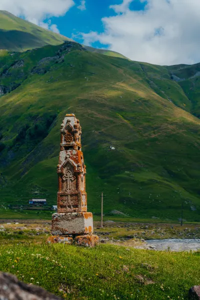 Ancient Stele in the Green Valley