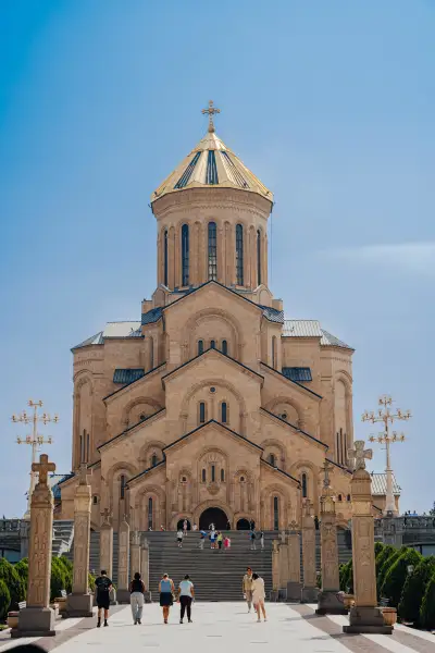 The Majestic Holy Trinity Cathedral (Tsminda Sameba) in Tbilisi