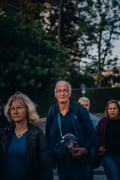 Man on pedestrian crossing