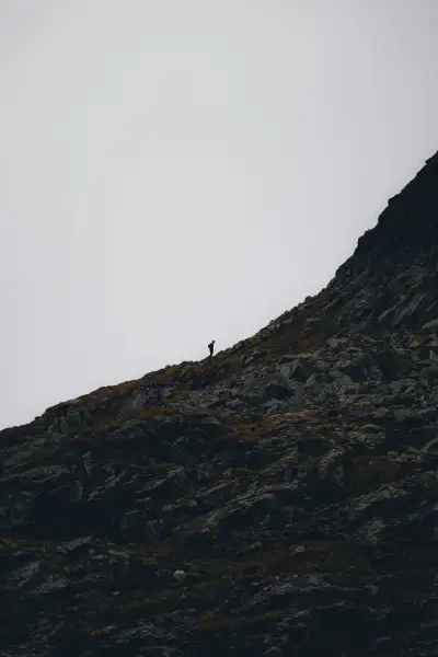 Person climbing Mięguszowiecka Przełęcz pod Chłopkiem