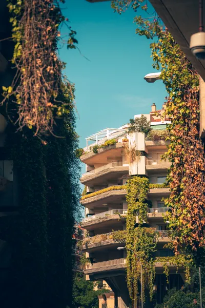 Greenery taking over building