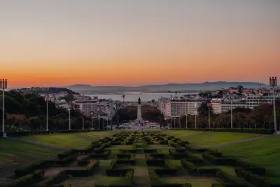 View from Parque Eduardo VII over Marquês de Pombal Square
