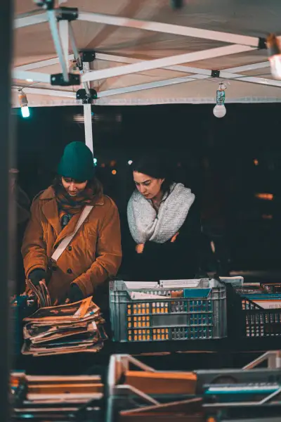 Woman searching for book