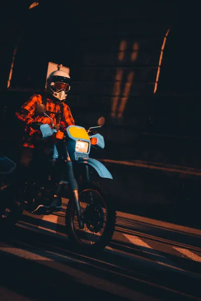 Motorbike and sunset