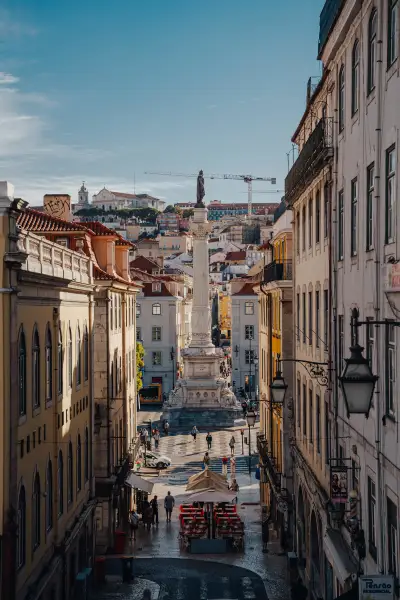 Lisbon Perspective: View Overlooking Rossio Square