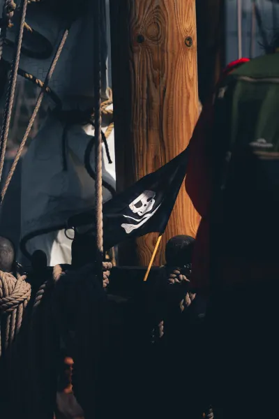 Pirate flag at Santa Maria de Colombo