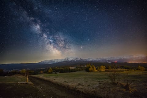 Milky Way Rising Over Snowy Tatra