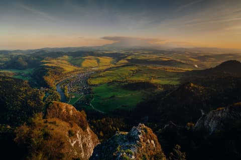 Sunset Over Dunajec From Trzy Korony