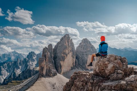 Odpoczynek ponad Tre Cime di Lavaredo