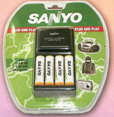 Nabíjačka Sanyo+4ks1700MAh