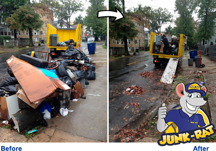 Before and after junk removal in Burlington County NJ