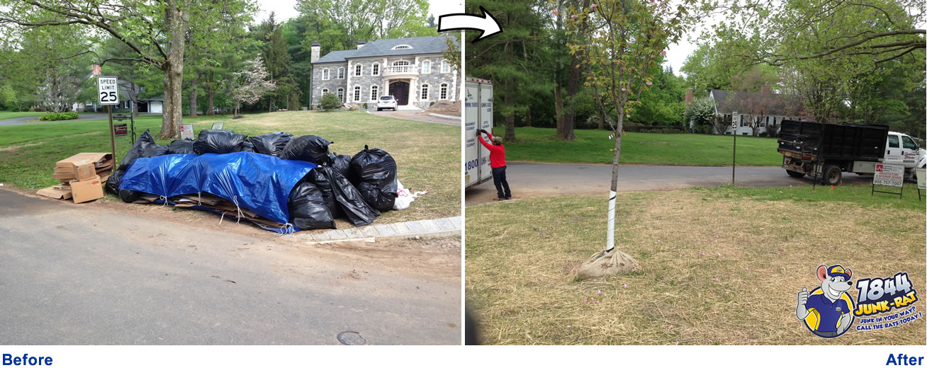Before and after estate cleanout in Gloucester County NJ