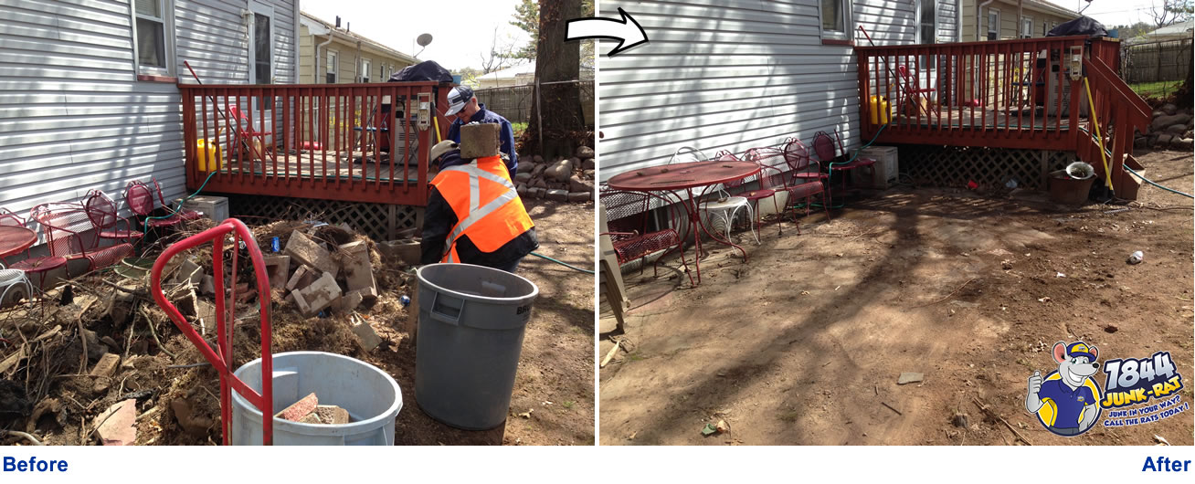 Before and after junk removal in Morris County NJ