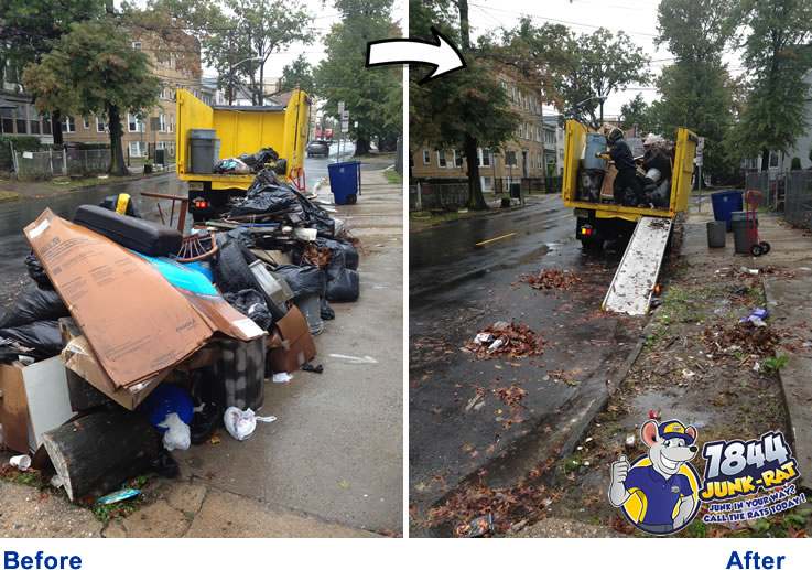 Before and after apartment cleanout in East Orange, NJ