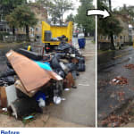 Curb side Cleanout Before and After: Curb side vs. Curb side by 1-844-JUNK-RAT
