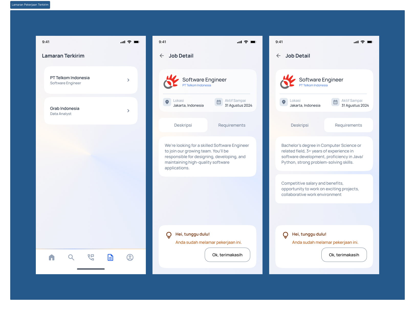 Application Screen