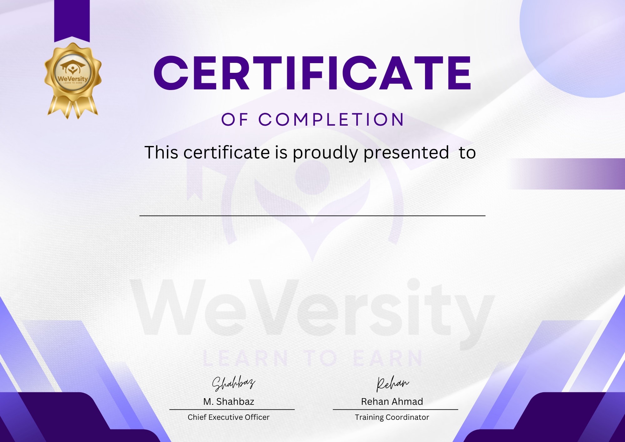 Certificate Preview