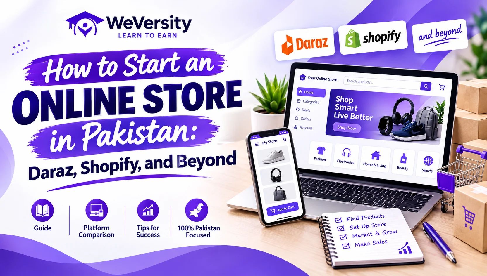 How to Start an Online Store in Pakistan: Daraz, Shopify, and Beyond