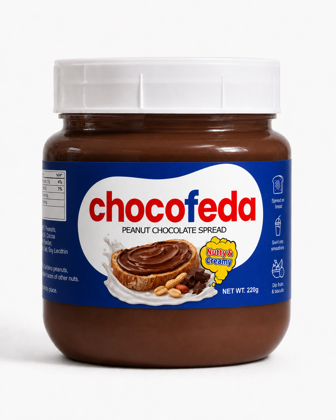 Chocofeda Chocolate Peanut Spread jar