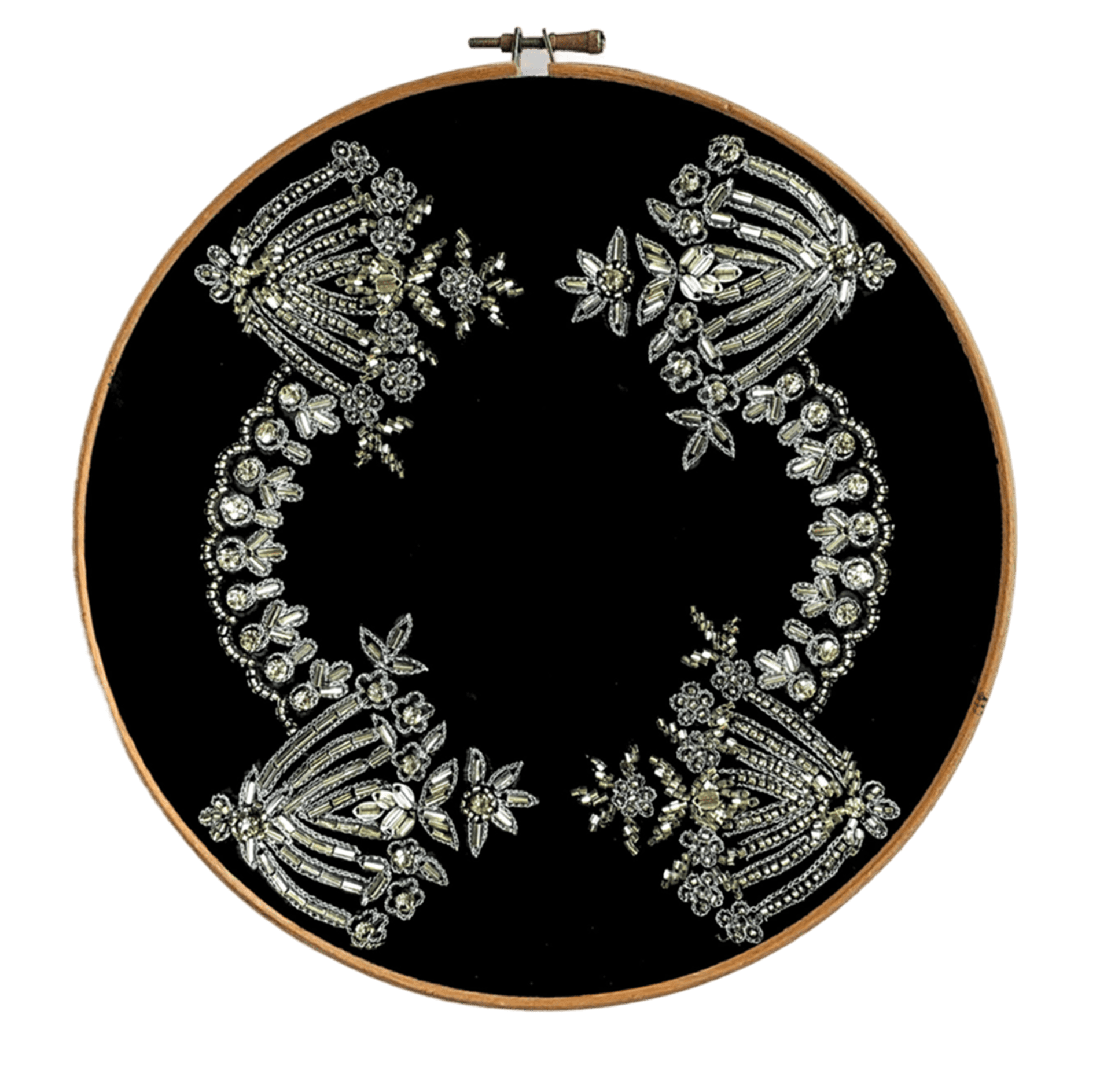 Stone and Bead Garland Embroidery Art