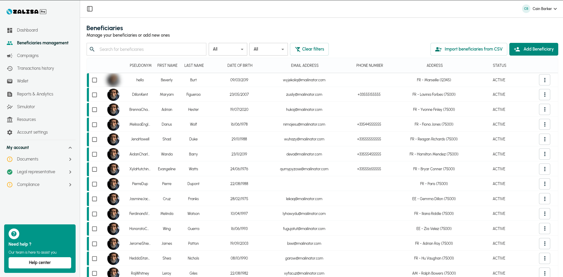 Fonctionnement de Zalisa