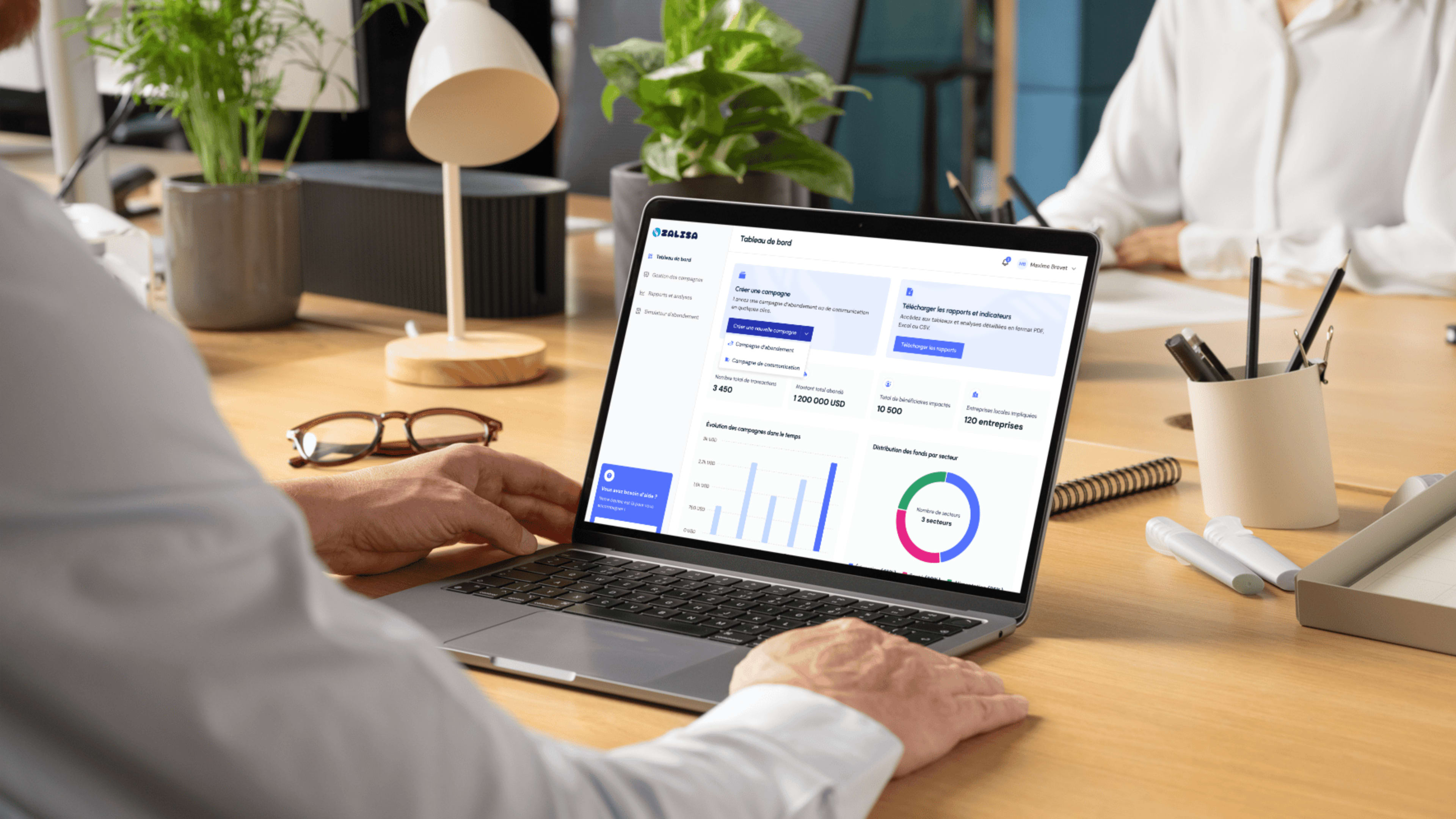 Tableau de bord de gestion des aides et des bénéficiaires avec Zalisa
