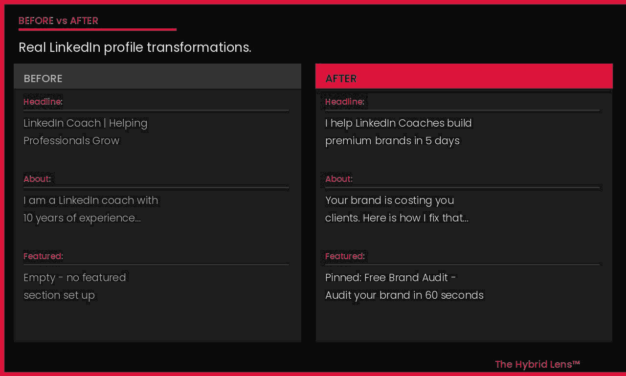 LinkedIn Profile Transformation — Personal Brand Consultant
