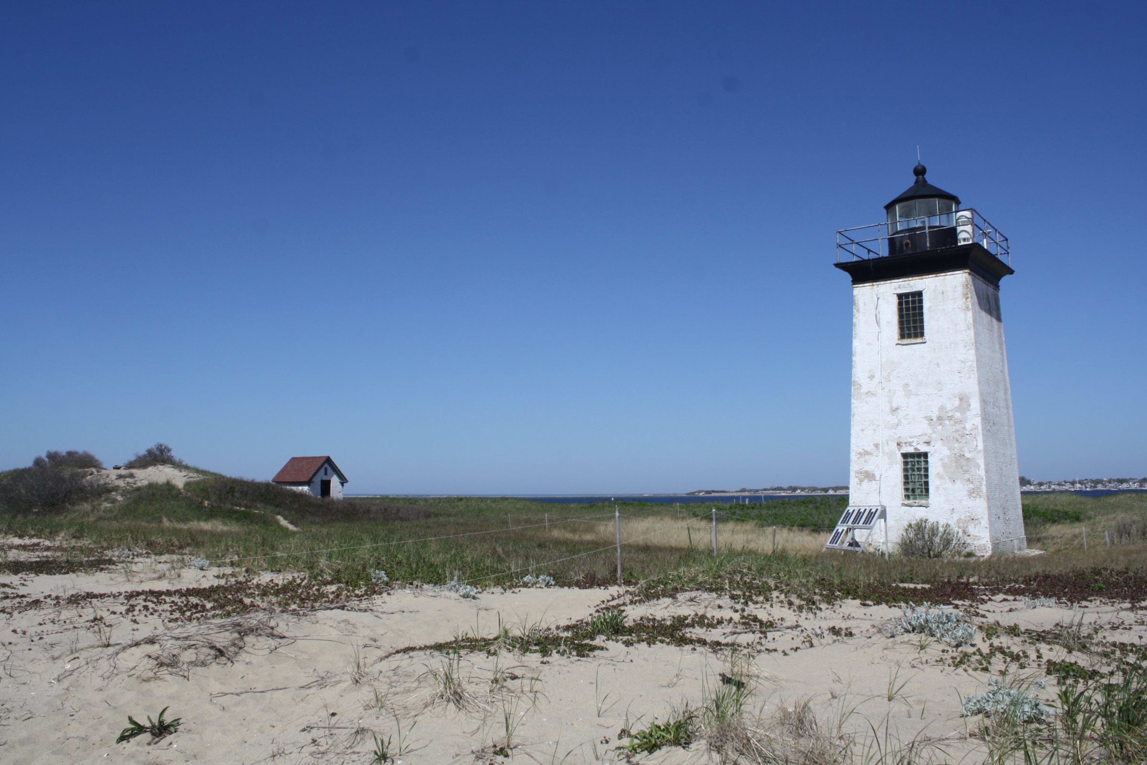 Lighthouse rising from the dunes, Provincetown