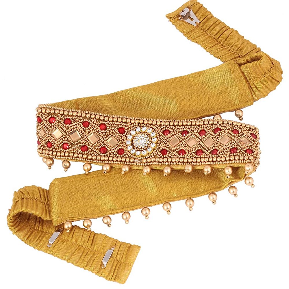 Saree Waist Belt studded with red and white stones. - Image 1