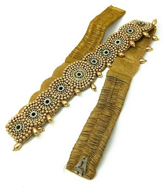 Saree Waist Belt studded with gold and white stones. - Image 1