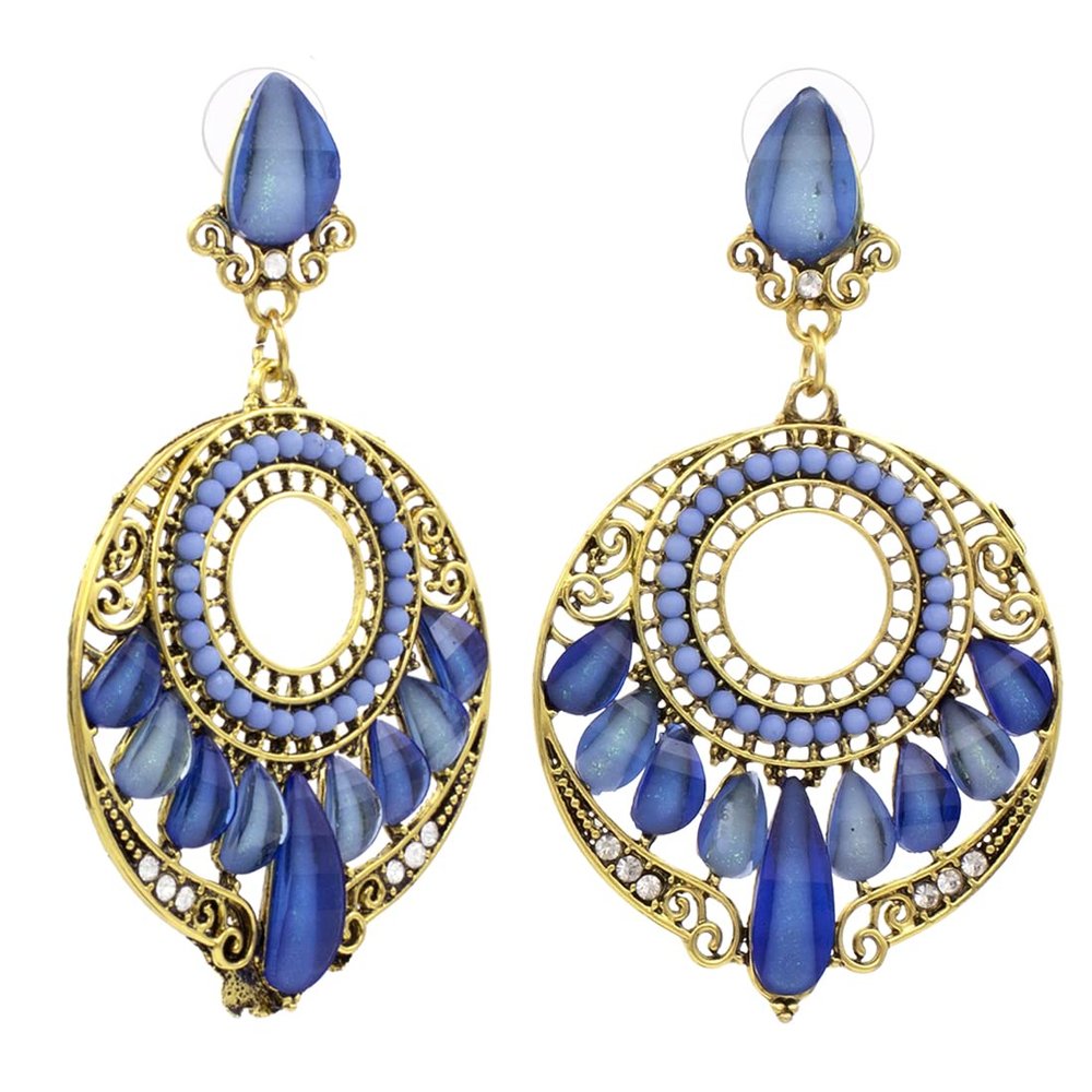 Blue Jhumki Earrings - Image 1