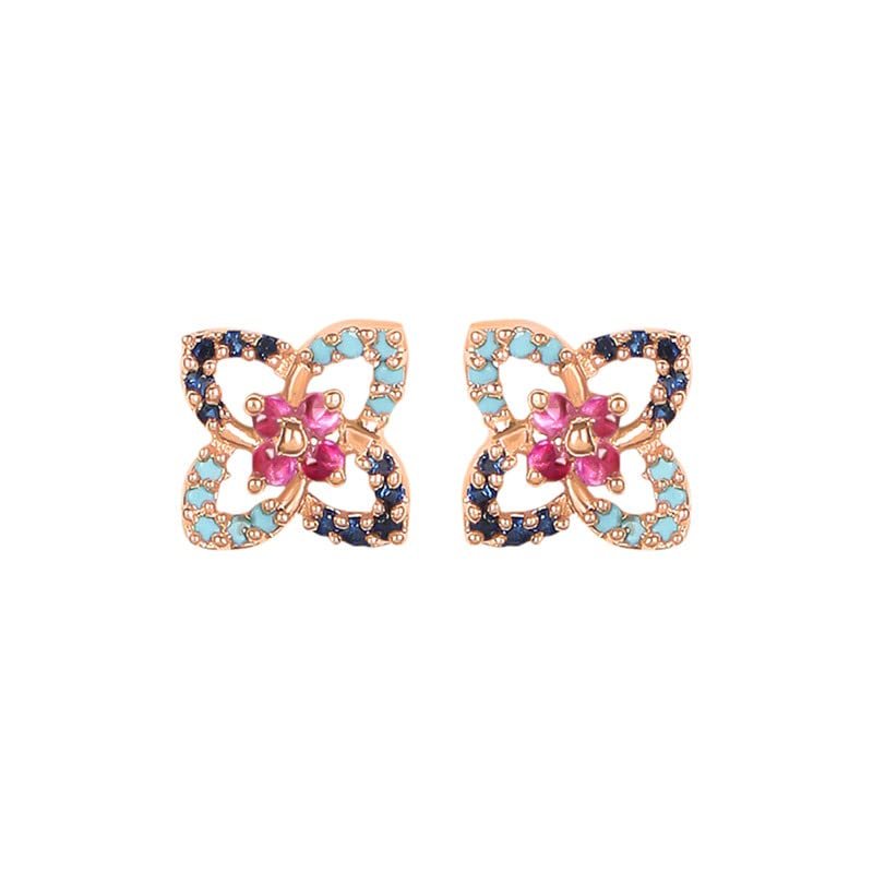 Multi-colored Cubic Zirconia Studded Earrings - Image 1