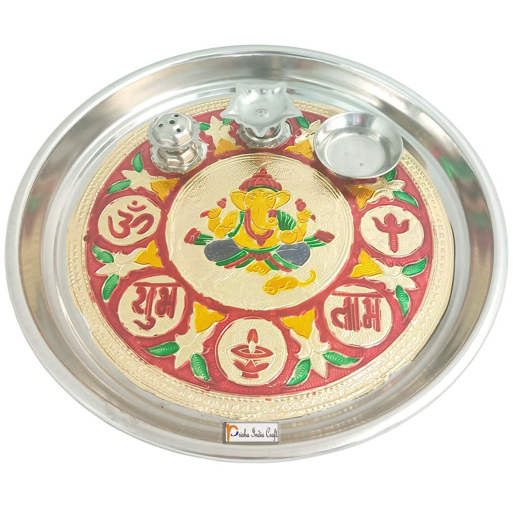 Steel Puja Thali - Image 1