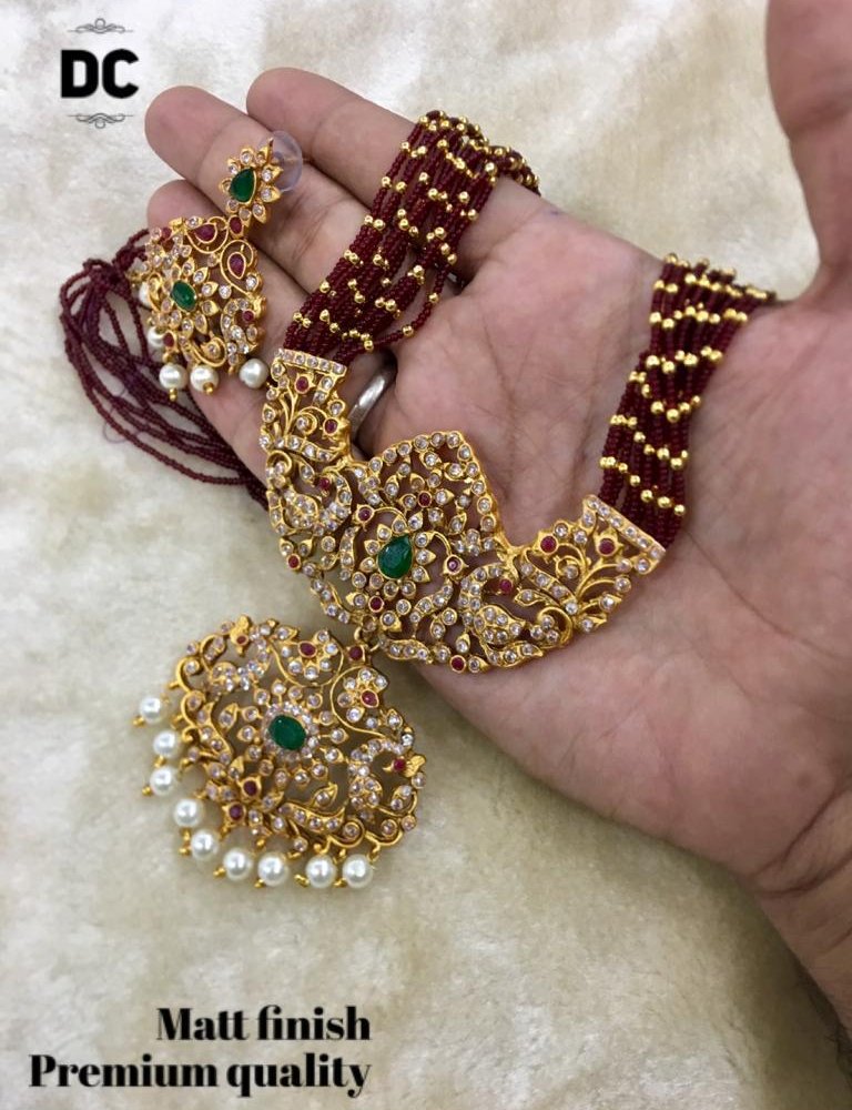 Antique Kemp Bridal Short Necklace Set with Pendant - Image 1