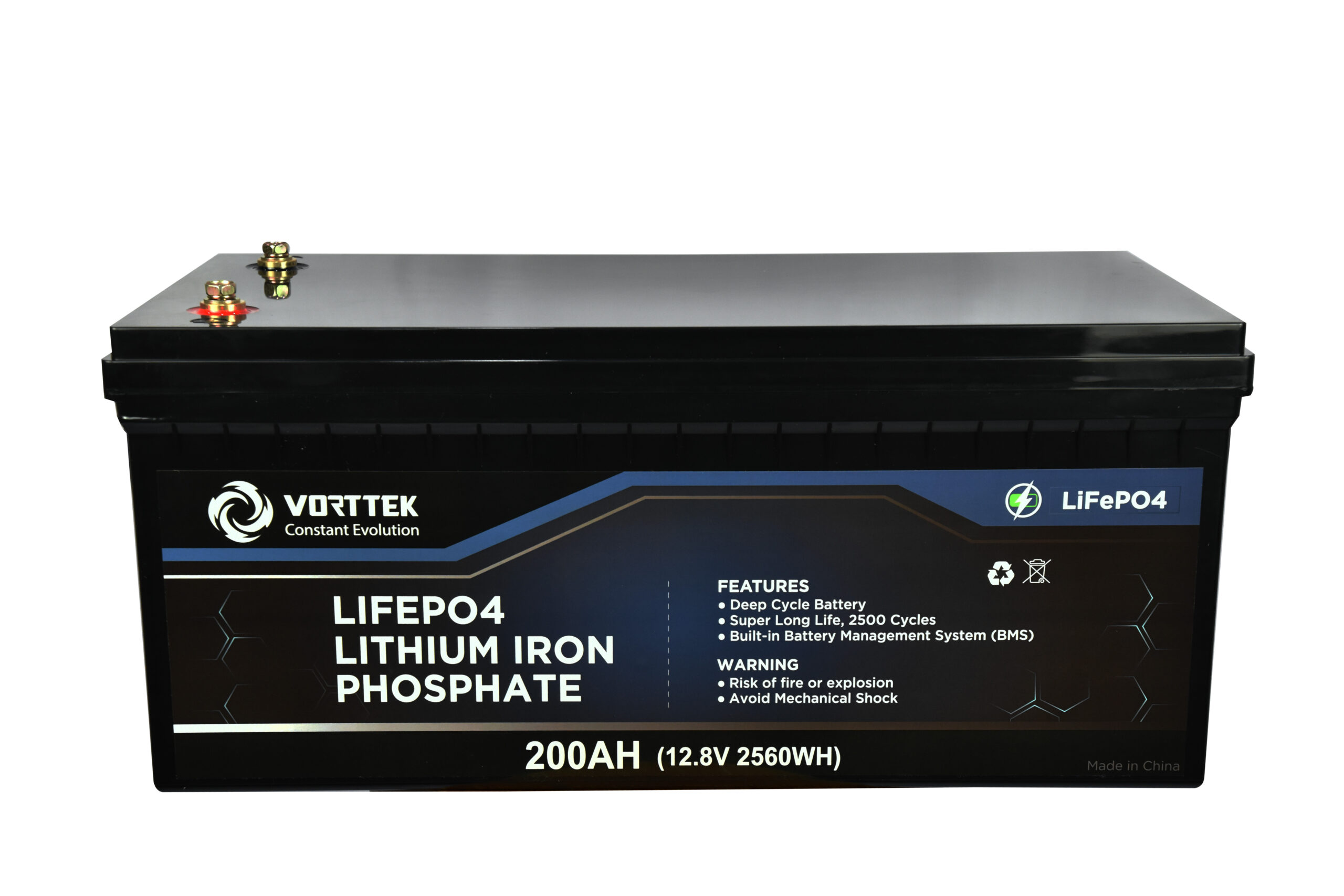 Vorttek 12.8V 200A LiFePO4/Lithium Battery FOR EXCLUSIVE USE IN 12V INVERTERS