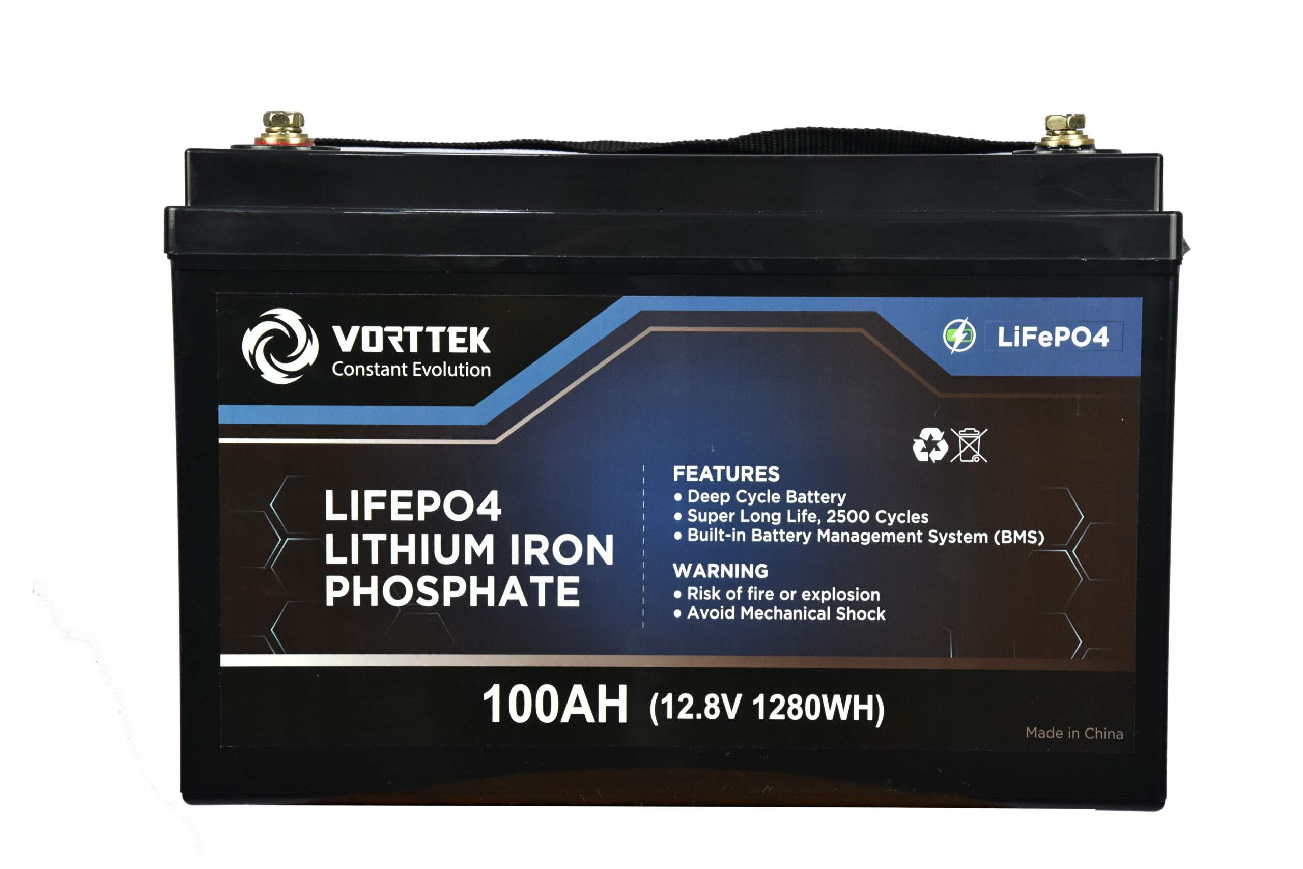 Vorttek 12.8V 100A LiFePO4/Lithium Battery FOR EXCLUSIVE USE IN 12V INVERTERS