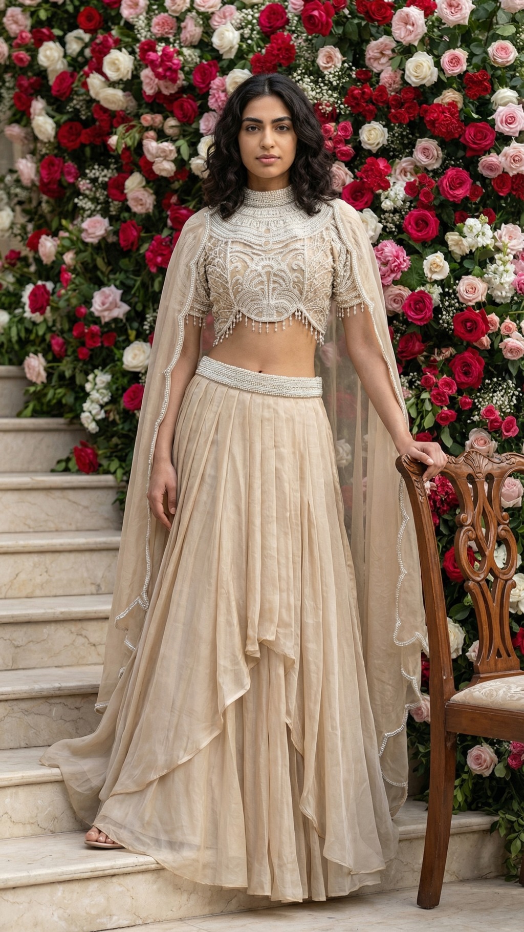 Gulzar Pearl Cascade Set