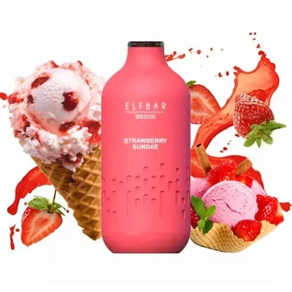 Elf Bar - BB Strawberry Sundae (3000 Puffs - Mono)