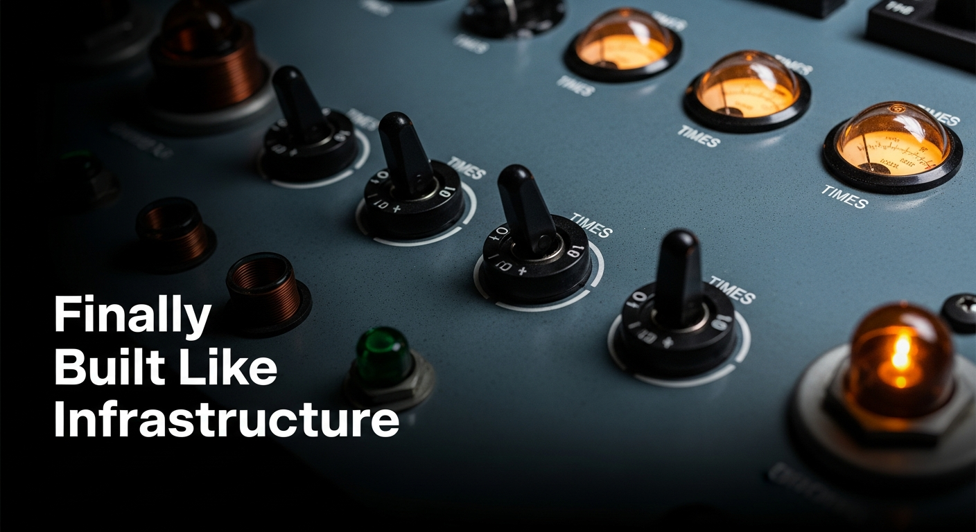 Industrial electrical control panel with toggle switches, timer dials, and amber indicator lights