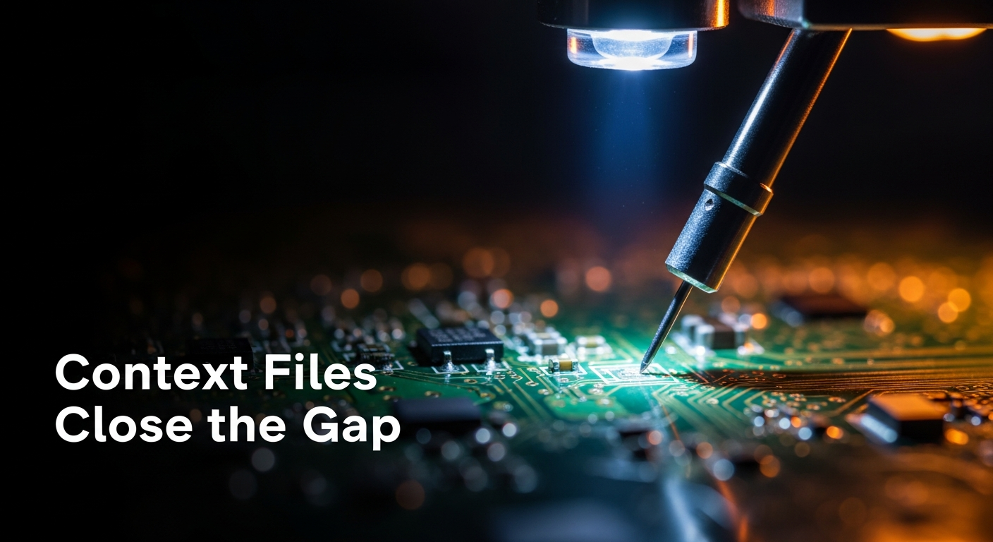 Precision probe tip touching a circuit board trace in a dimly lit electronics lab