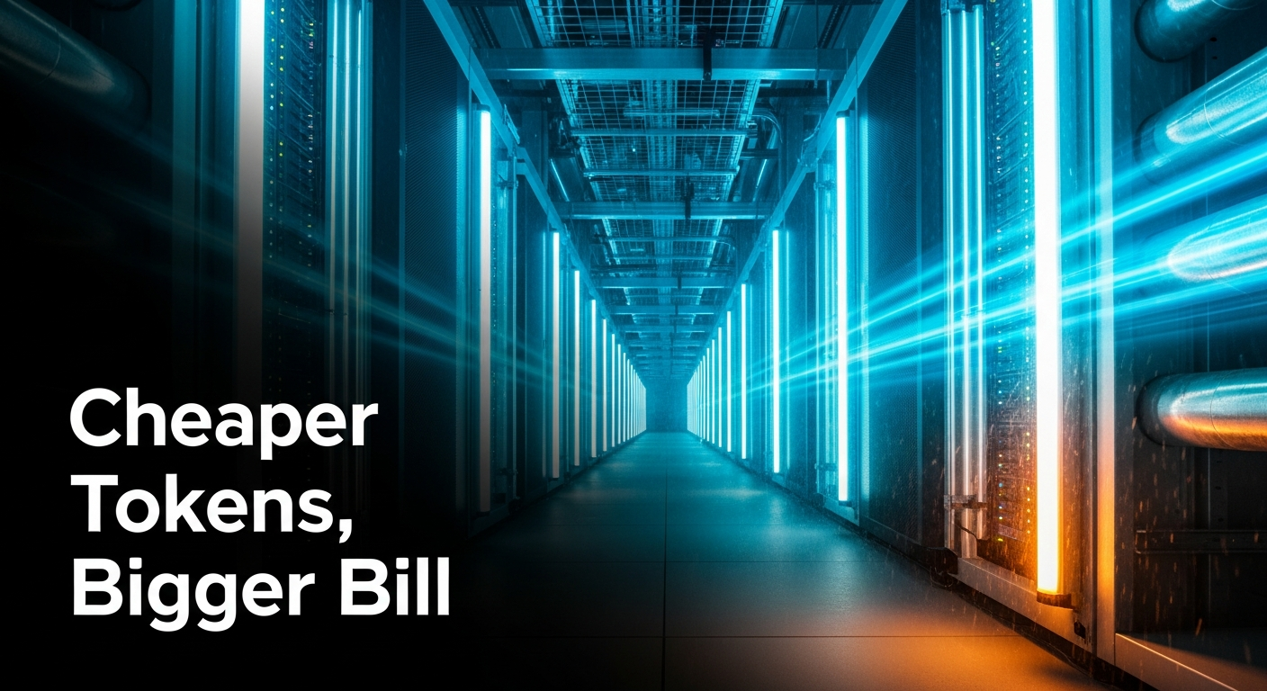 AI data center cooling corridor with glowing server racks