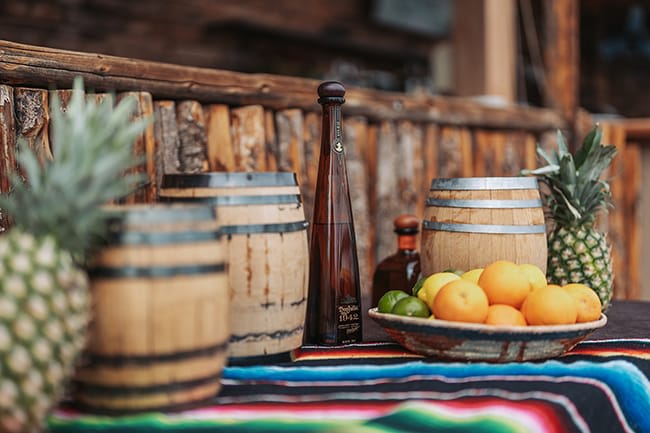 Bar station with barrels and fruit, RMC event at Four Seasons