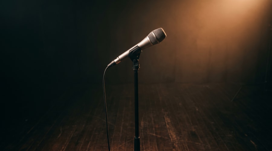 Neumann KMS 105 vocal microphone on a stand