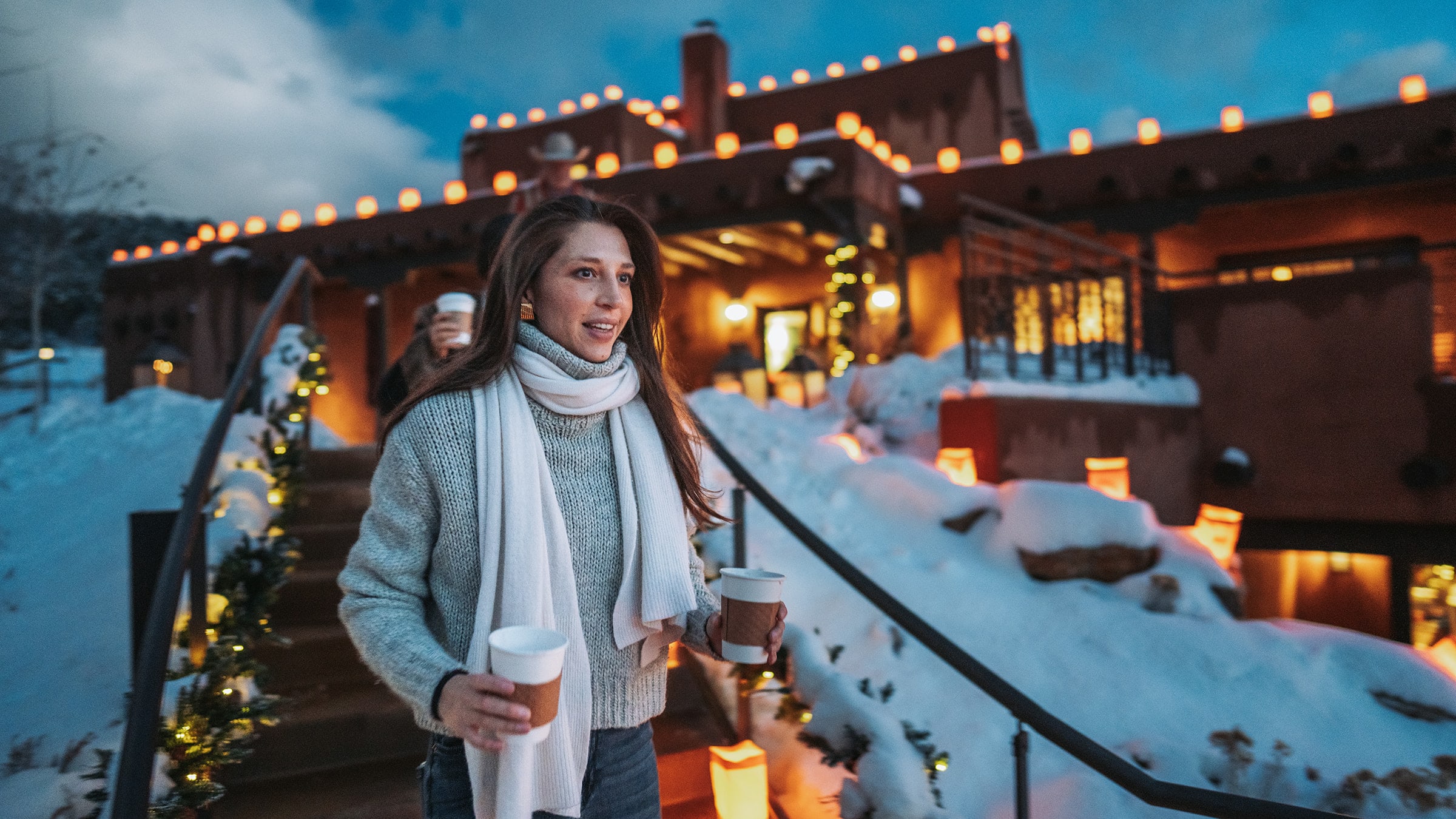 Bishop's Lodge friends-tree lighting Santa Fe — Casey Addason Photography